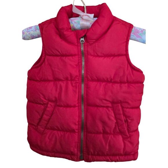 Old Navy Toddler Frost Free Puffer Vest 4T Red Polyester Winter - Picture 2 of 7